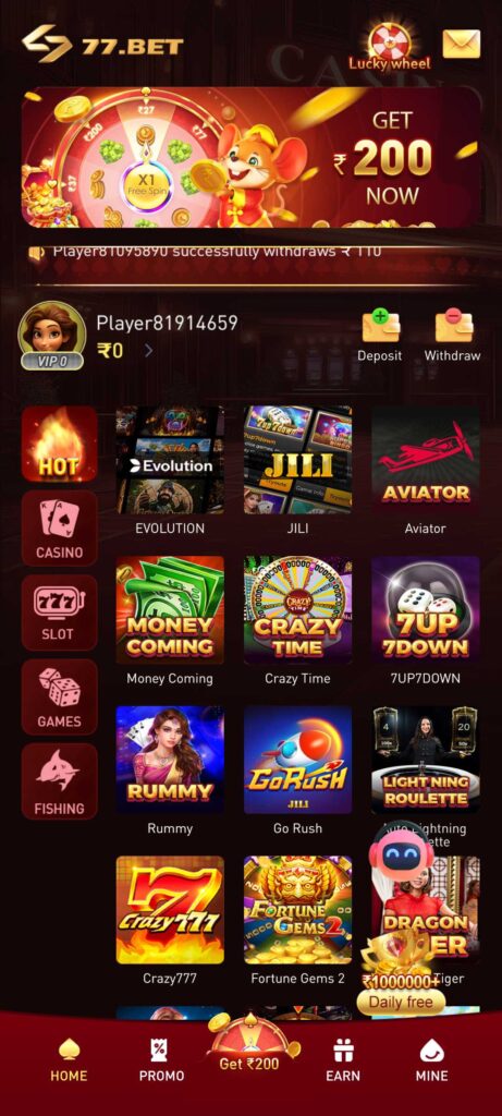 77BET GAME APK DOWNLOAD & GET RS.200 NOW 3